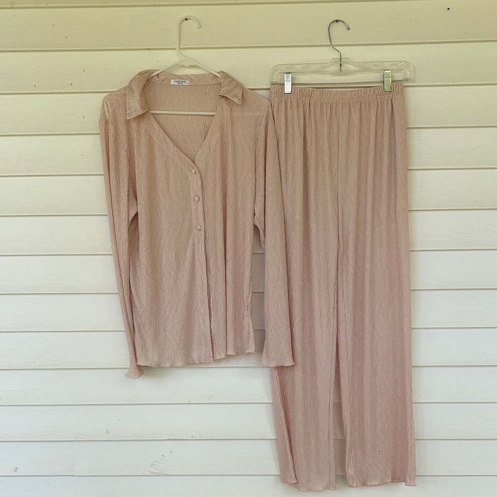 Elegant Blush Pajama Set for Women